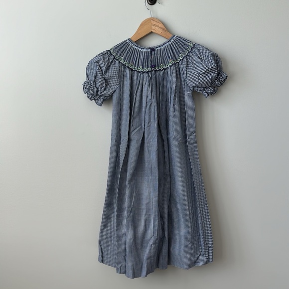 Rosalina Smocked Gingham Embroidered Cow Dress puff sleeve 5 - Picture 8 of 8